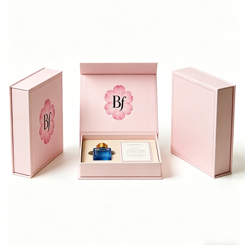Elegant Luxury Perfume Magnetic Gift Box Custom Printed Rigid Packaging For Cosmetic Fragrance Gift Presentation