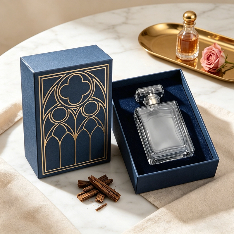 Custom Luxury Perfume Lid and Base Box Rigid Paper Gift Packaging for Fragrance Brand Display